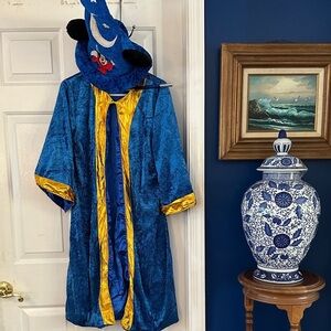 Unisex Blue and Gold Mickey Mouse Sorcerer Costume for Kids Size 12-14